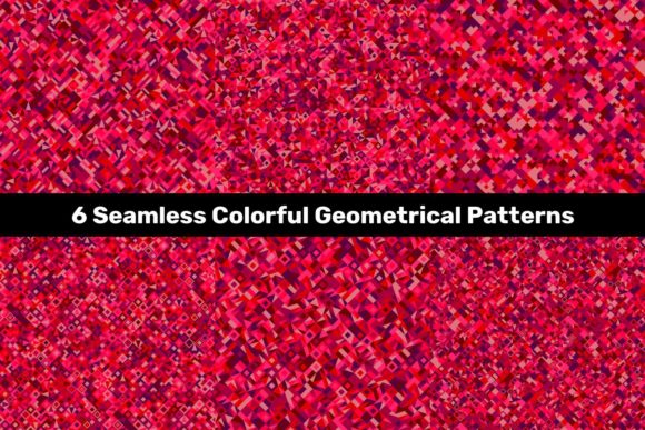 6 Seamless Geometric Patterns in Red