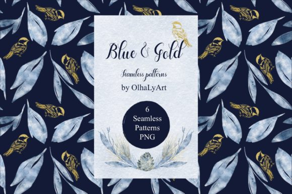 Blue and Gold Seamless Patterns: A Versatile Design Resource for Creatives