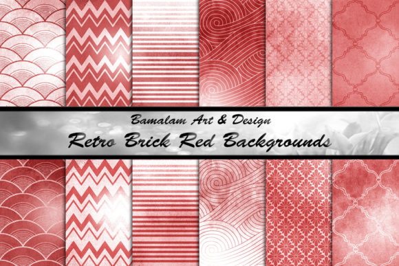 Brick Red Retro Sublimation Patterns