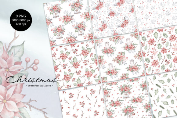 Christmas Backgrounds. Seamless Patterns