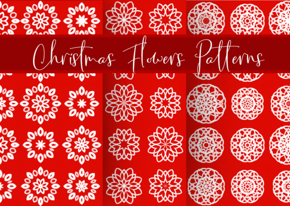 Christmas Flowers - Red White Patterns