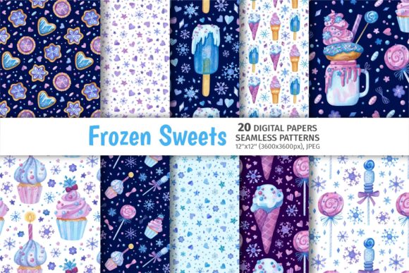 Christmas Patterns, Frozen Sweets: A Creative Twist for Your Digital Designs