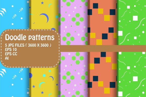 Doodle Patterns Set: Versatile Designs for Creative Projects