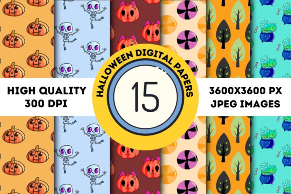 Halloween Digital Paper Patterns Designs