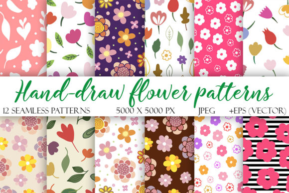 Hand Draw Patterns Seamless Background