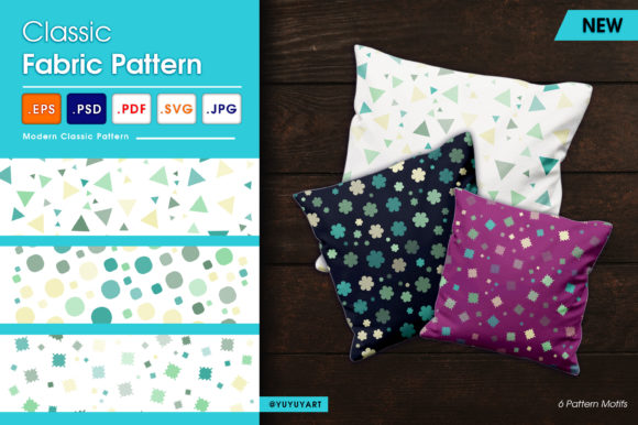Modern Fabric Patterns with Six Shapes: A Versatile Design for Multiple Applications