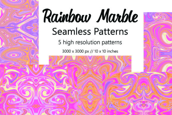 Rainbow Marble Seamless Patterns for Creative Workflows