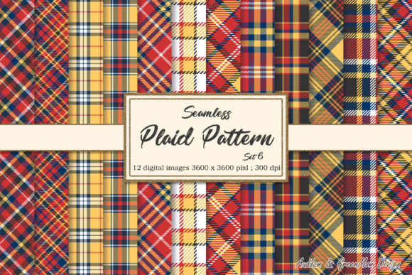 Red Yellow Plaid Seamless Patterns for Creative Projects