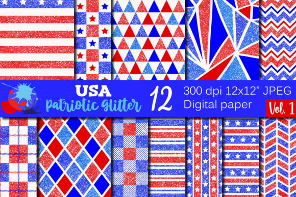 USA Patriotic Glitter Patterns: A Sparkling Addition to Your Creative Projects